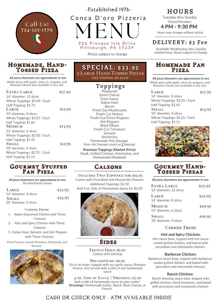 Conca D'oro Pizzeria Menu image 1